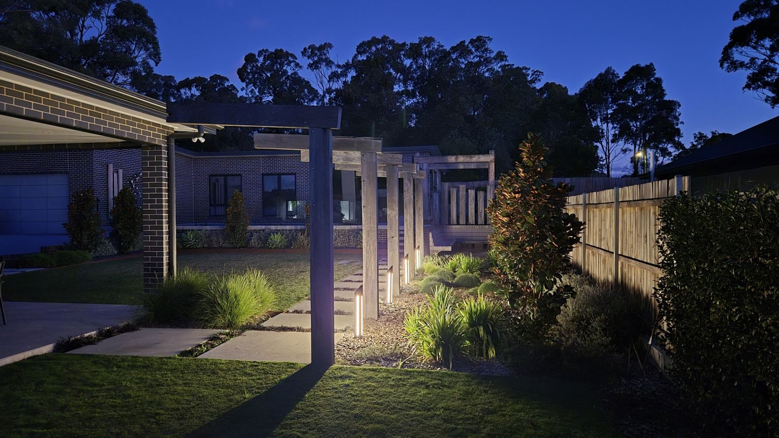 Outdoor alfresco and pool area of a new home build