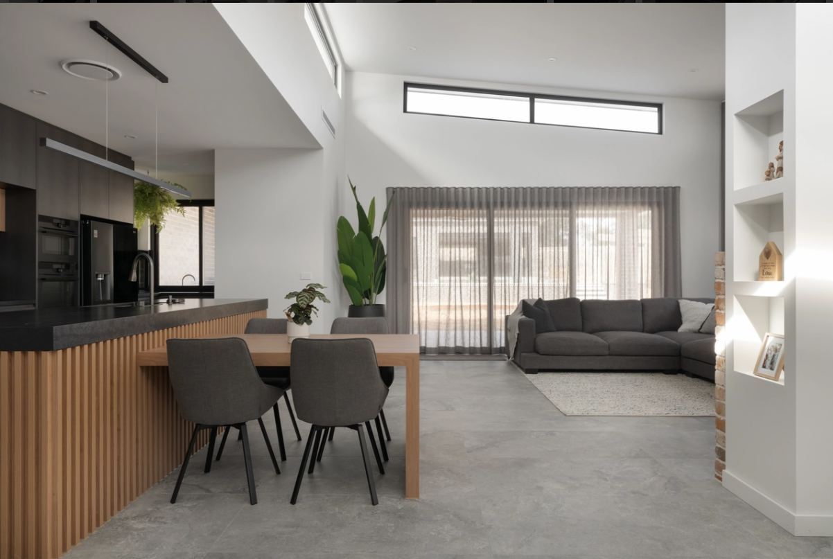 Open-plan kitchen and living area in a new OnlyBuilds home