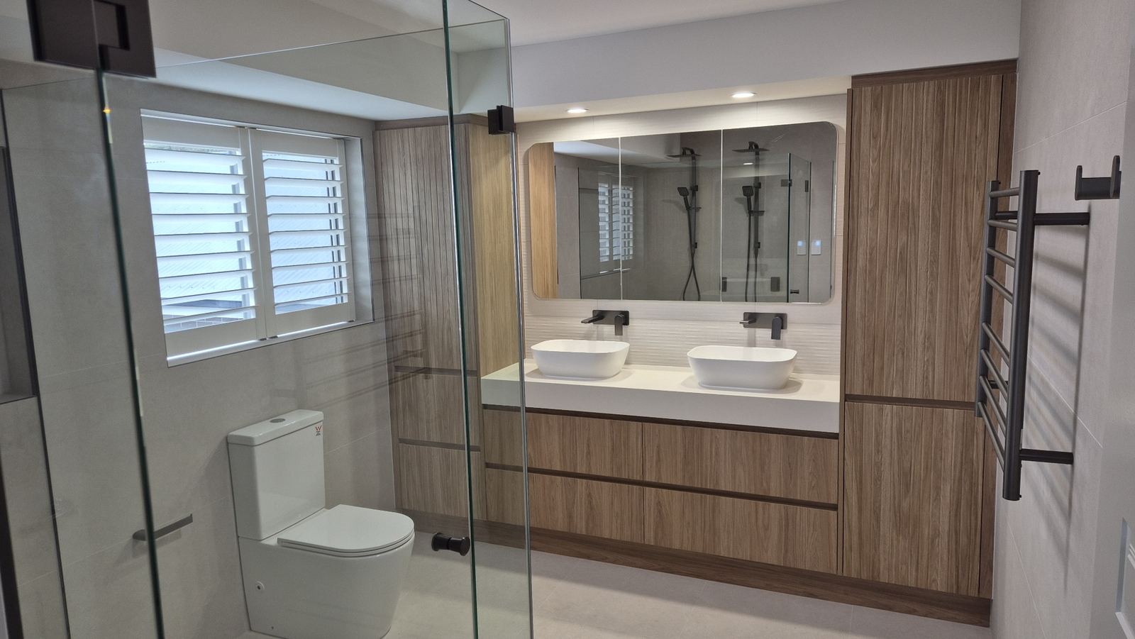 Completed ensuite renovation with modern fittings